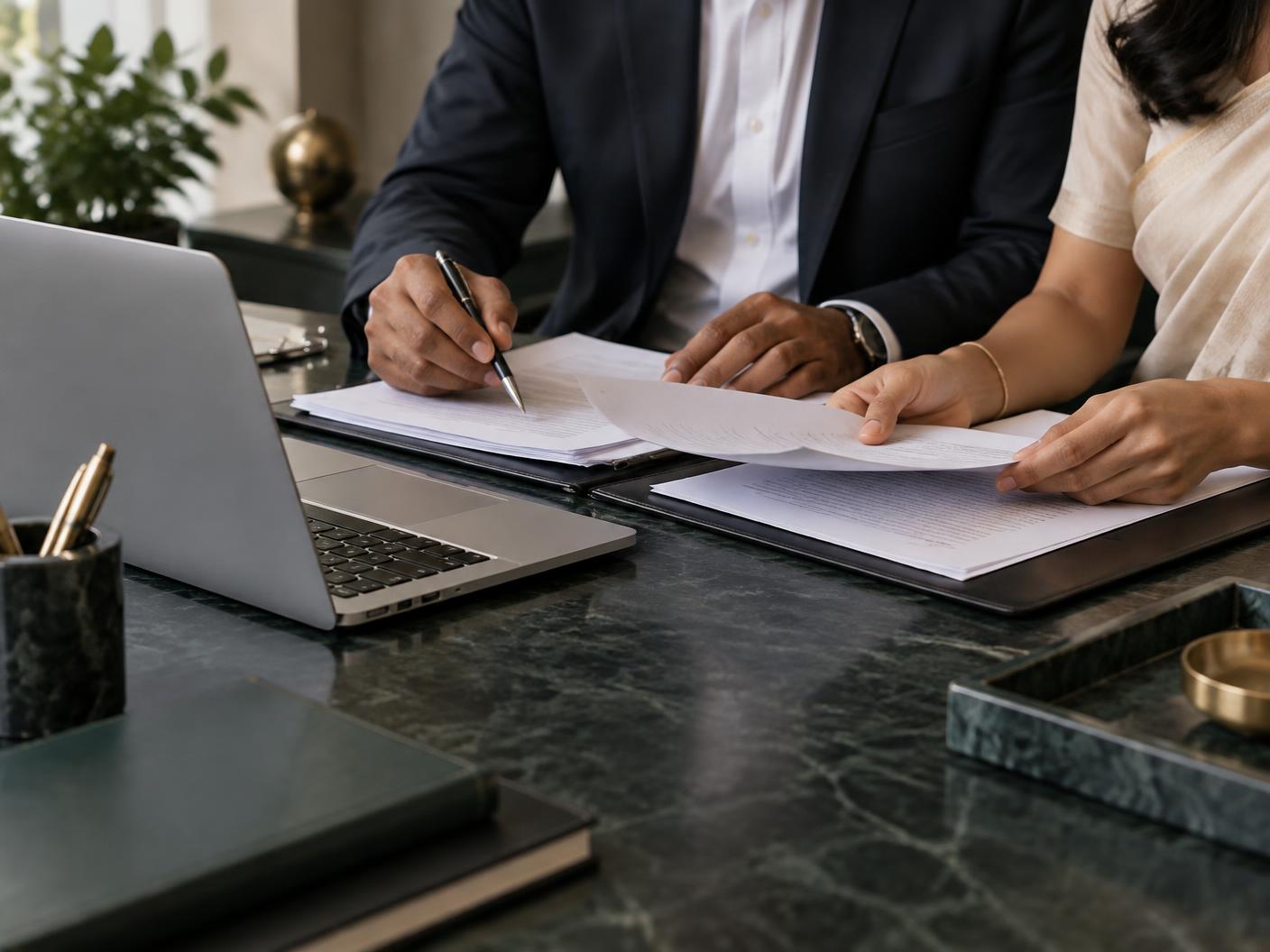 Founders reviewing incorporation documents