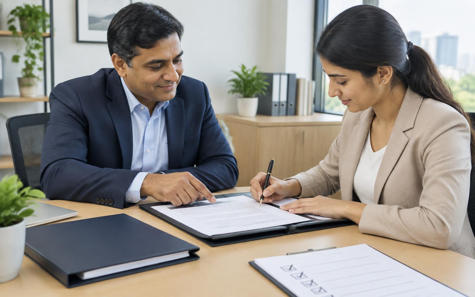 Employment agreement service scene