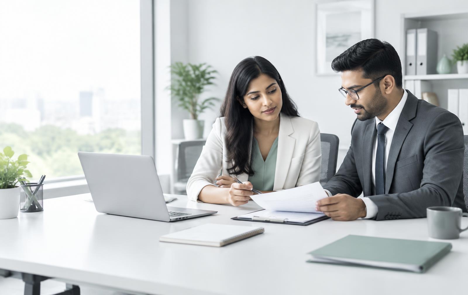 Indian founder and tax adviser reviewing a GST registration
