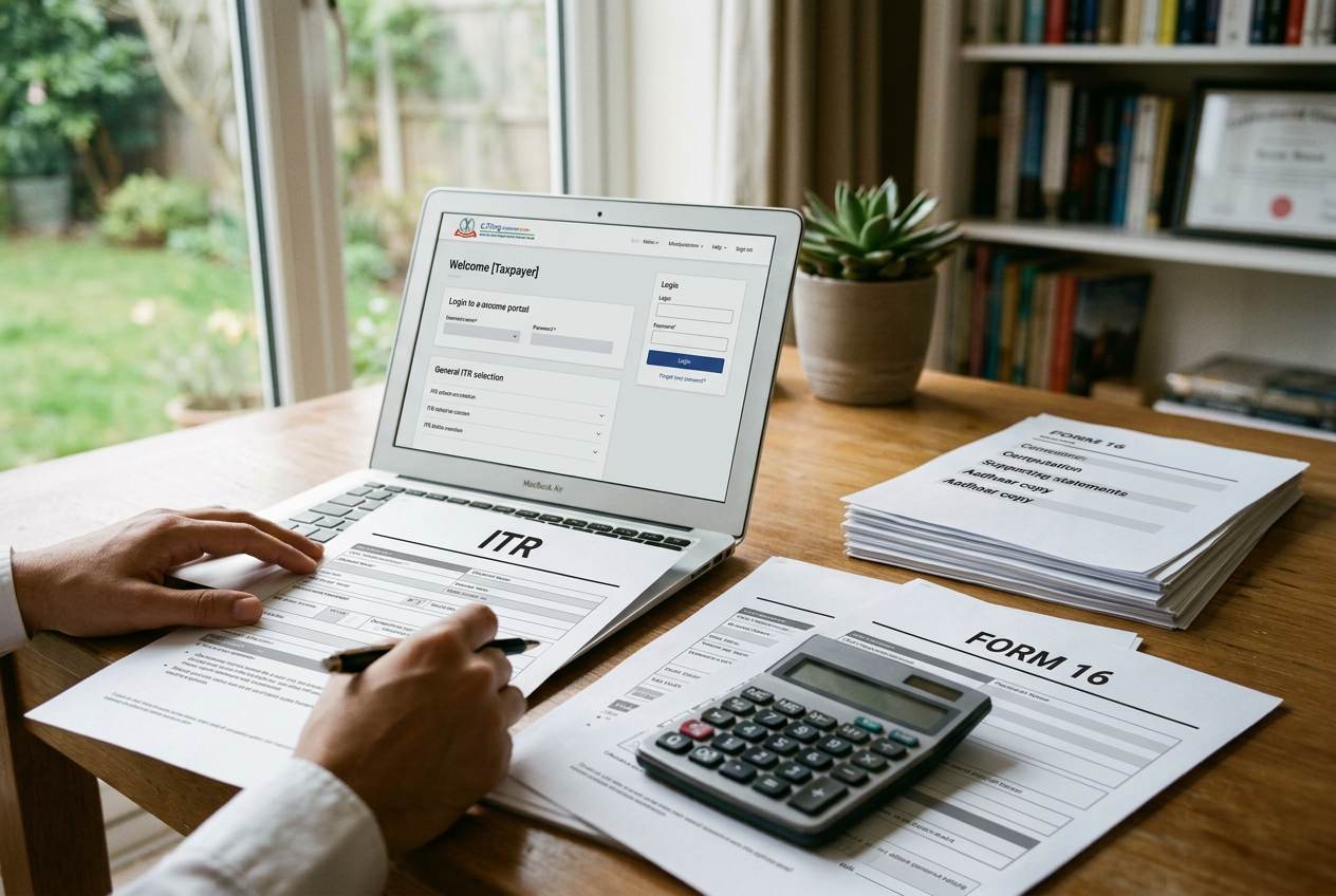 Income tax return filing service scene