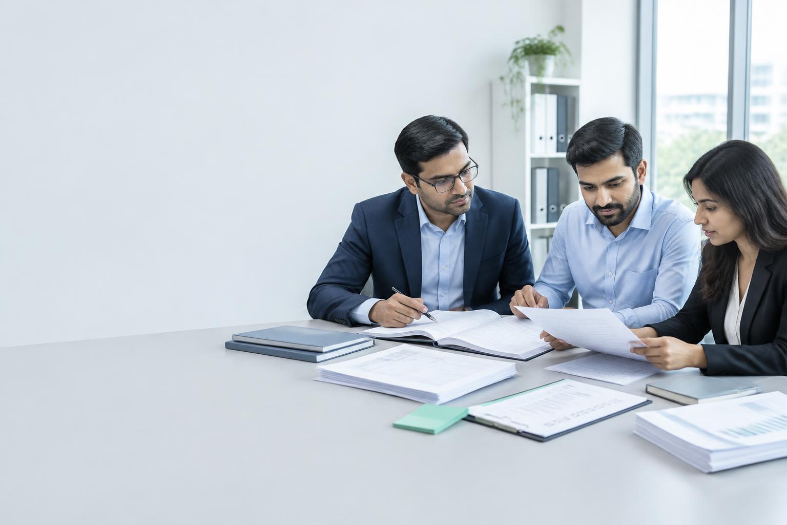 Indian LLP partners reviewing annual filing records
